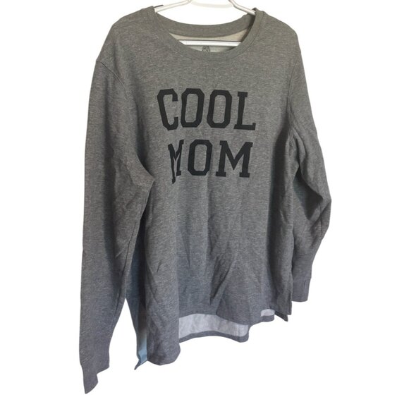 Cool Mom Gray Long Sleeve Sweatshirt By PositiviTees XL (16/18) Cotton Blend - Picture 3 of 7
